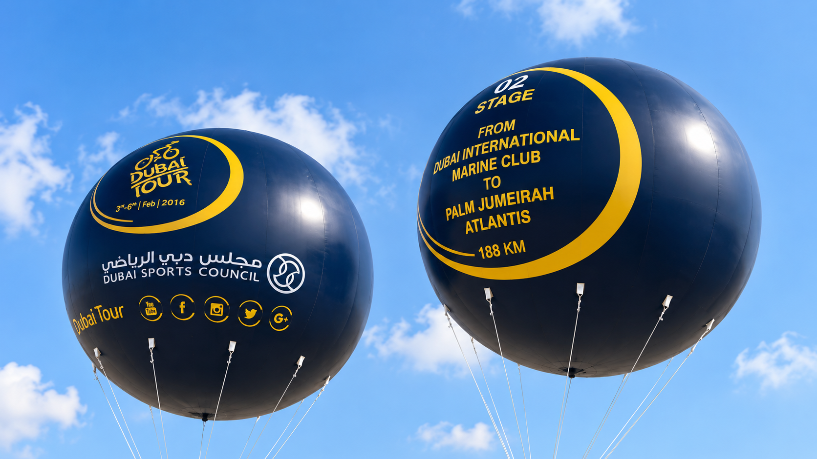 Custom Inflatable Sphere Balloon for Dubai Tour | Dubai Sports Council