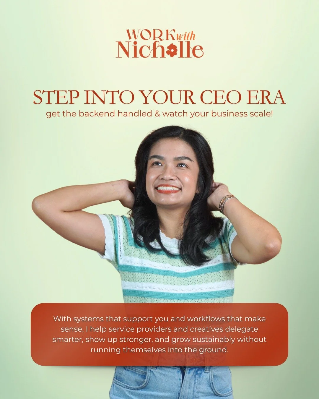 Stepping into your CEO era isn&rsquo;t about doing more.
It&rsquo;s about finally letting your backend support the level of growth you&rsquo;re already capable of.

I work with service providers and creatives who are great at what they do, closing cl