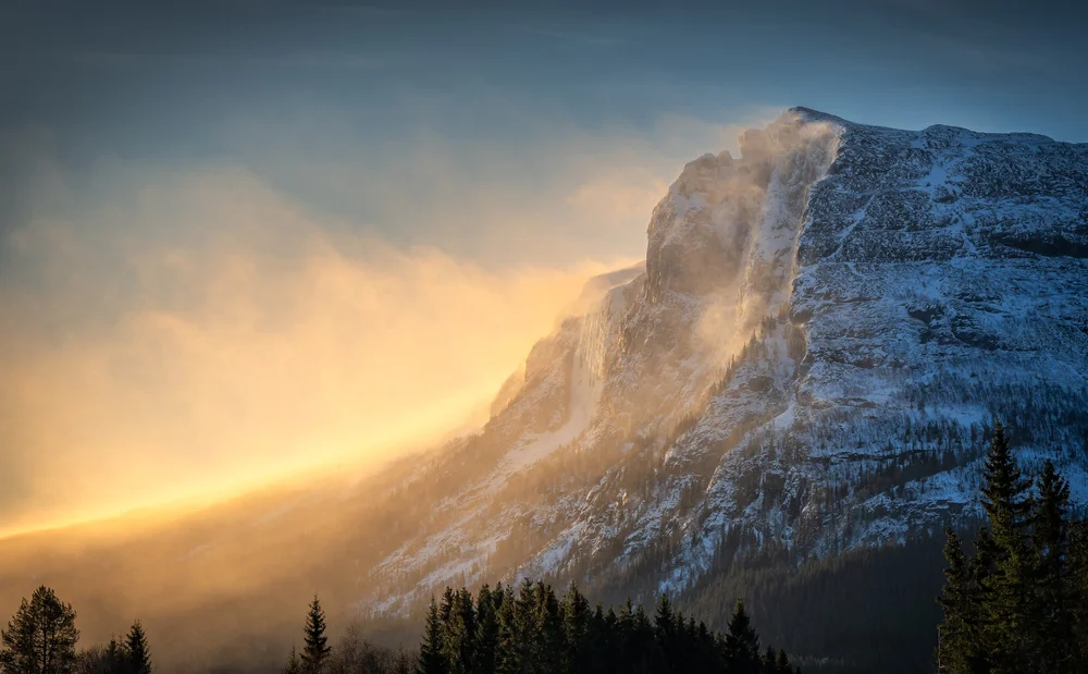 Winter mountain landscape in Hemsedal, Norway