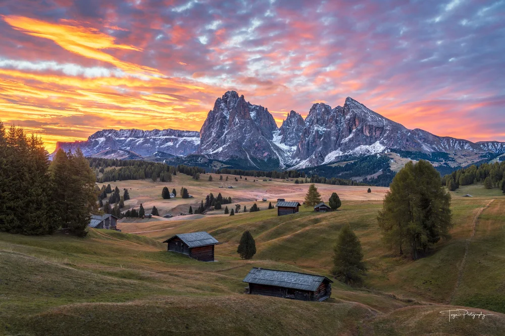 Alpe di Siusi in the Dolomites during summer