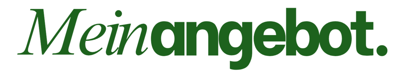 Text in green and black that reads 'Mein Angebot.'