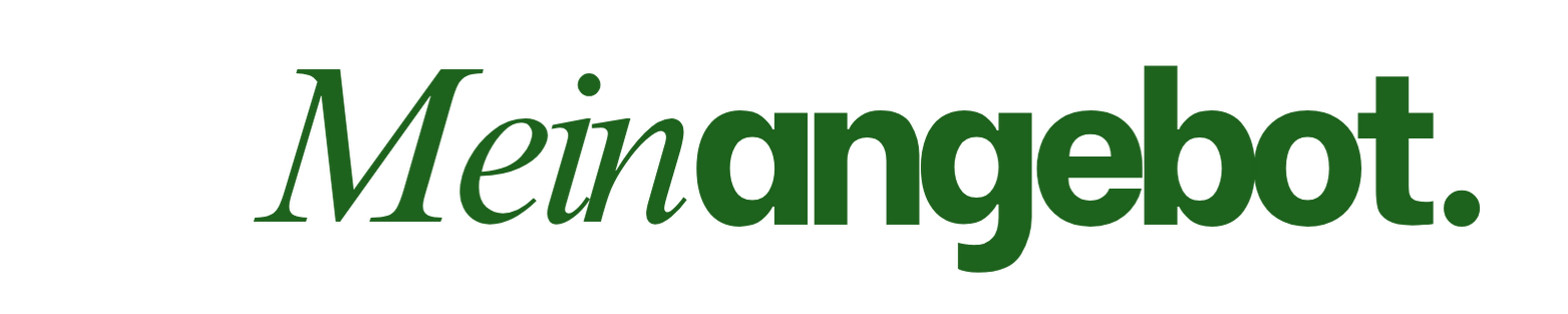Text graphic with the phrase 'Mein Angebot' in stylized green font.