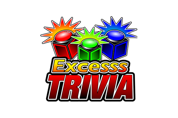 Colorful sign that reads "DJ Trivia Columbus" with light bulb illustrations replacing the letter "i" in "Trivia", hanging on a dark background.