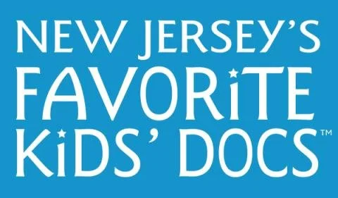 Logo for New Jersey's Favorite Kids' Docs in blue and white text.