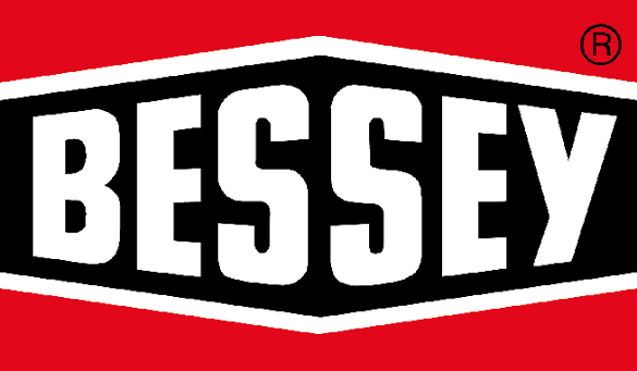 Logo mit dem Text 'BESSEY' auf rotem Hintergrund