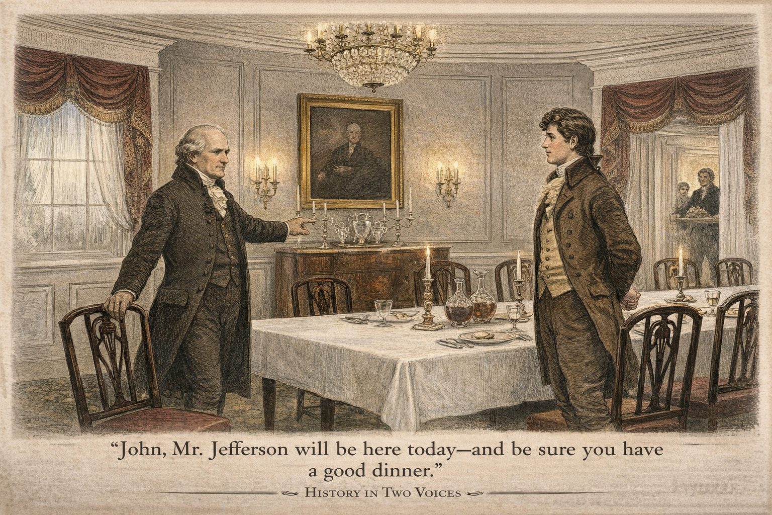 The President Comes to Dinner: Thomas Jefferson Dines with the Tylers — Two Plum Puddings!