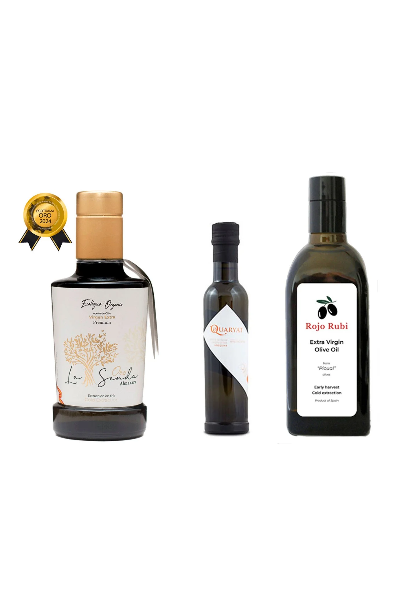 Set of  3 extra virgin olive oil   Rojo Rubi, Dillar & La Senda