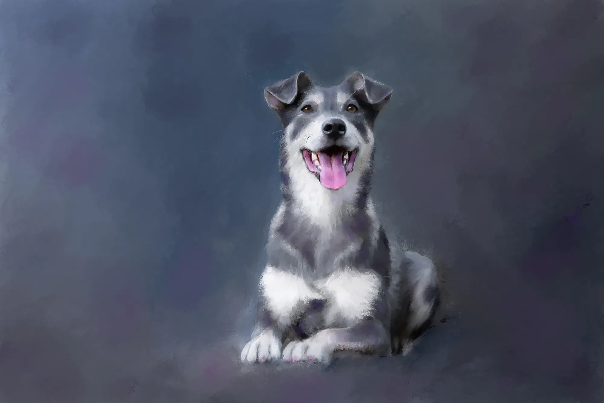 Custom dog portrait based on a photo
