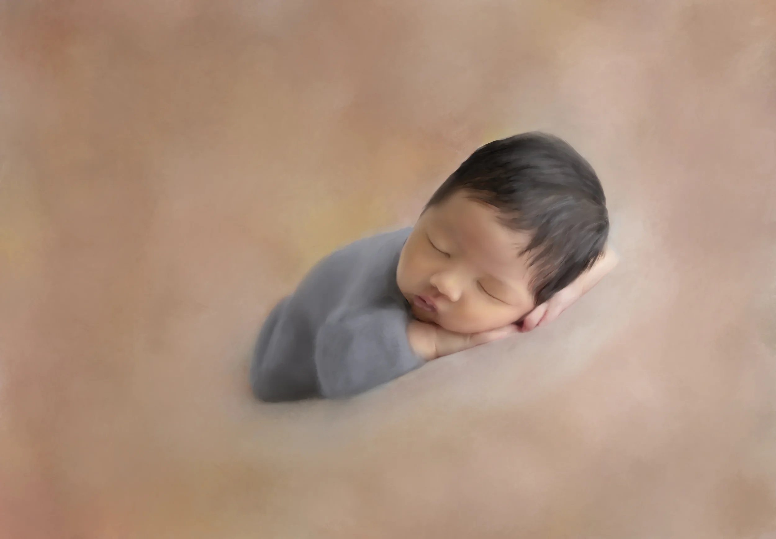 Portrait of a newborn baby in a modern style.