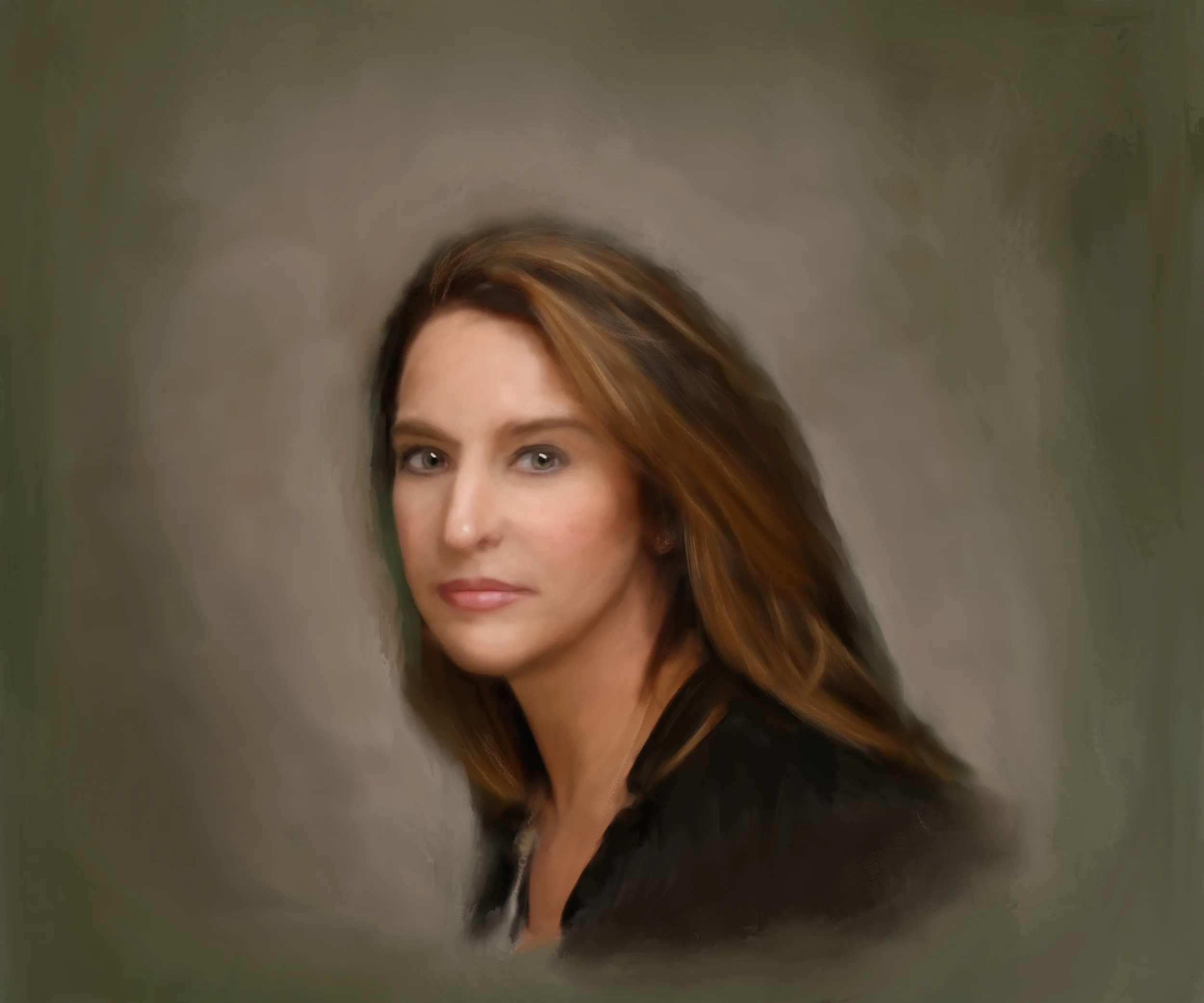 Portrait of a corporate woman in an Old Master's style.