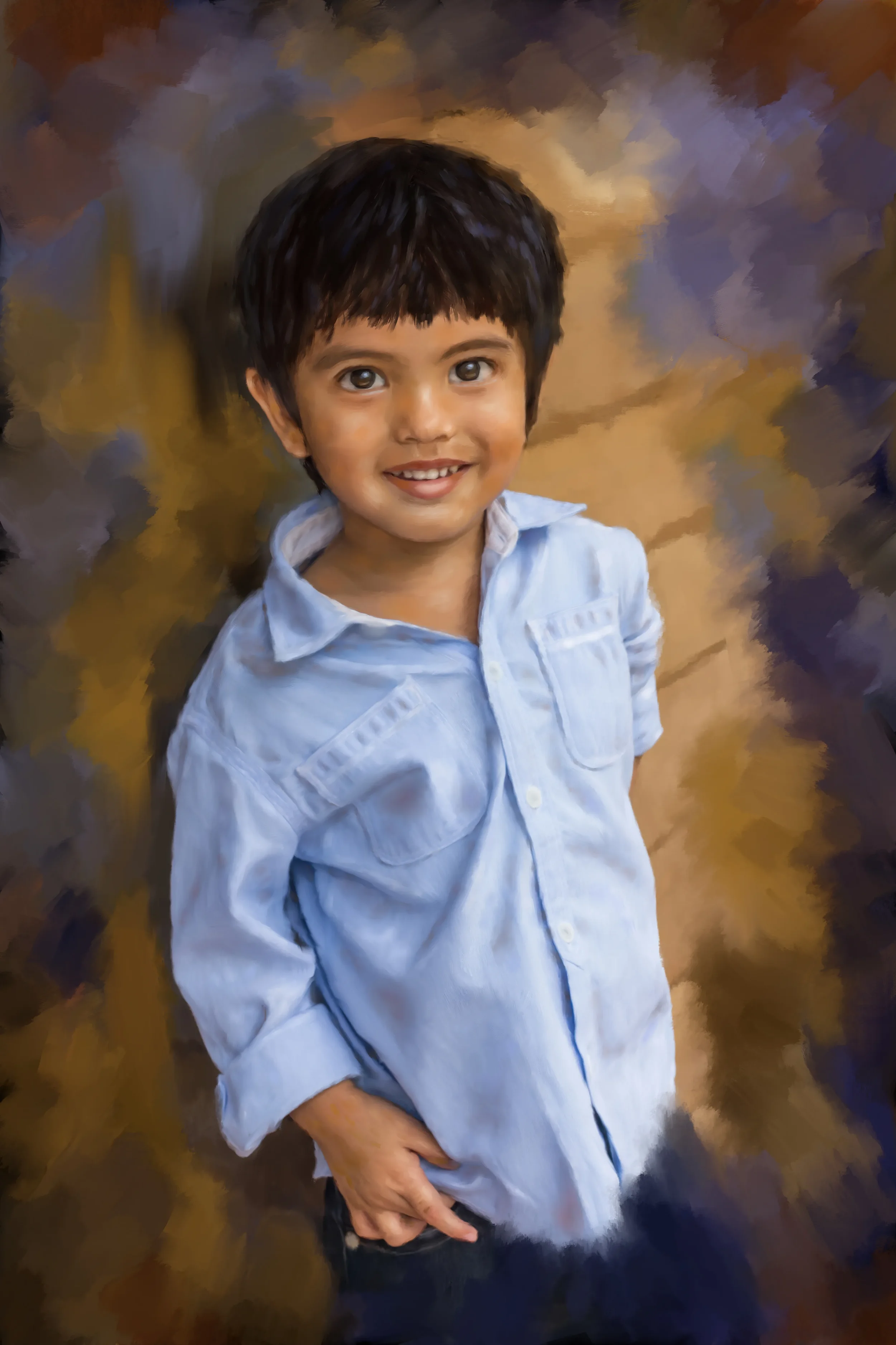 Portrait of a boy in a modern style.