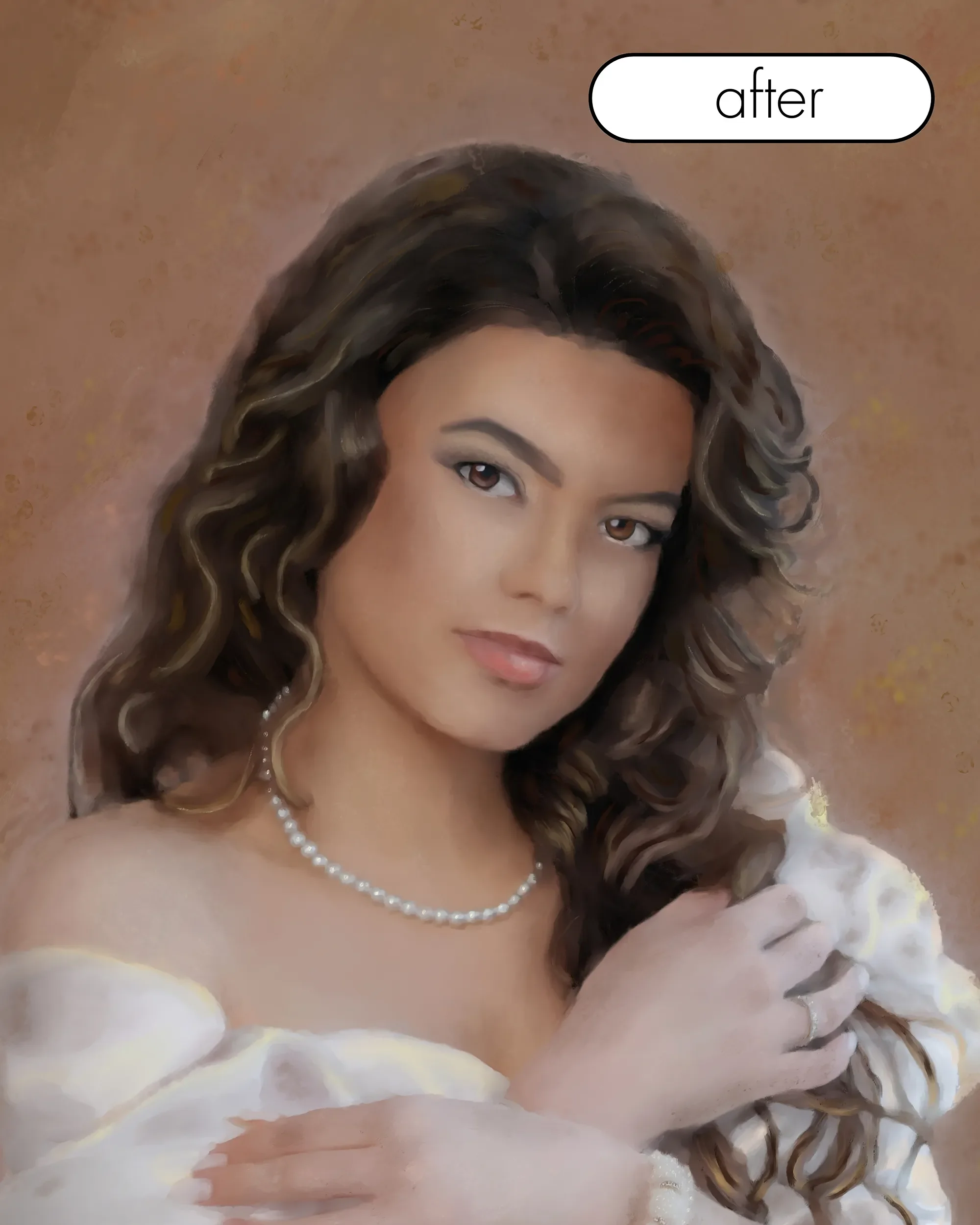 Close up of photo turned into a digital painting