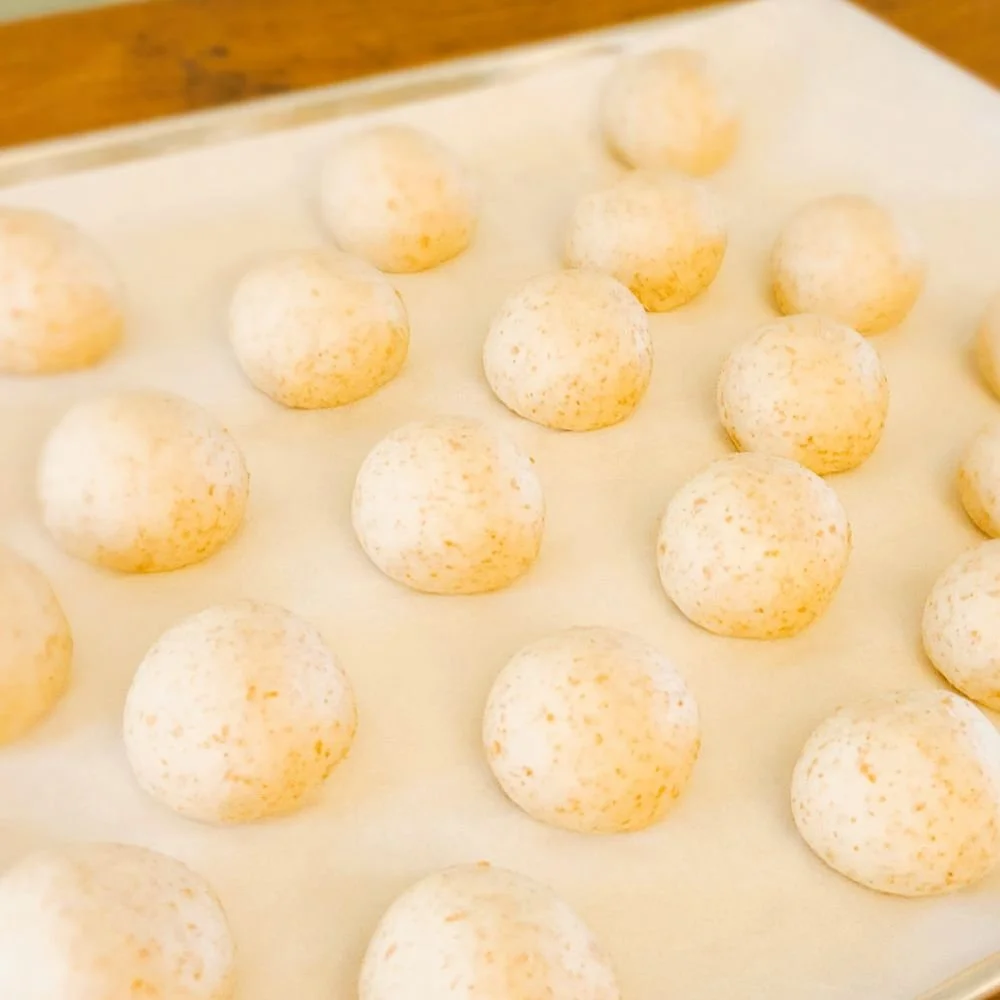 tweeback buns ready for proofing.