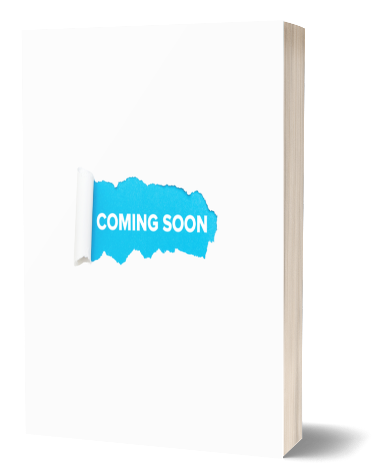 A white book with a torn blue label that says 'COMING SOON'
