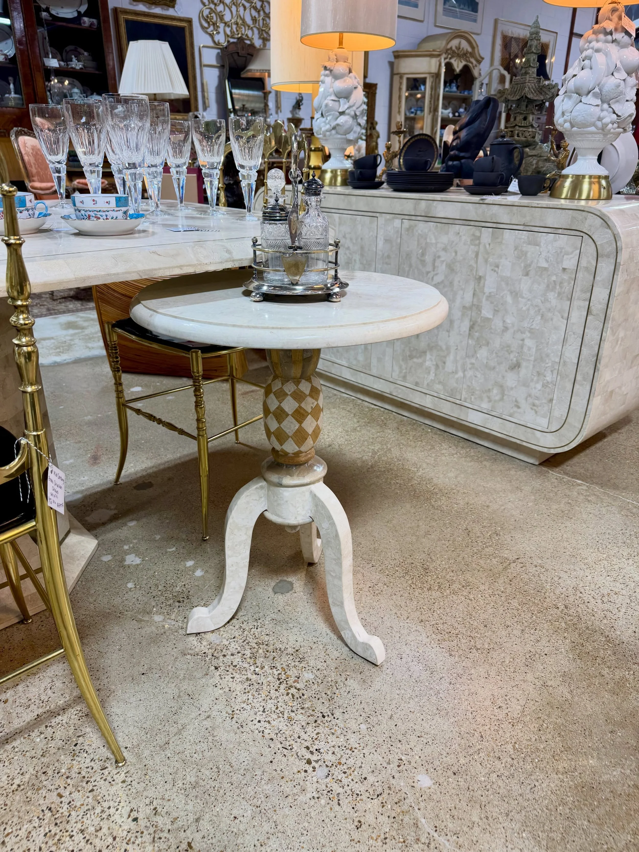 A great example of a piece we have a hard time not bringing home 🤭

Pair of vintage tessellated marble occasional tables &mdash; comment here and we&rsquo;ll send you more info!

#TessellatedMarble #OccasionalTables #VintageFurniture #ShopVintage #C