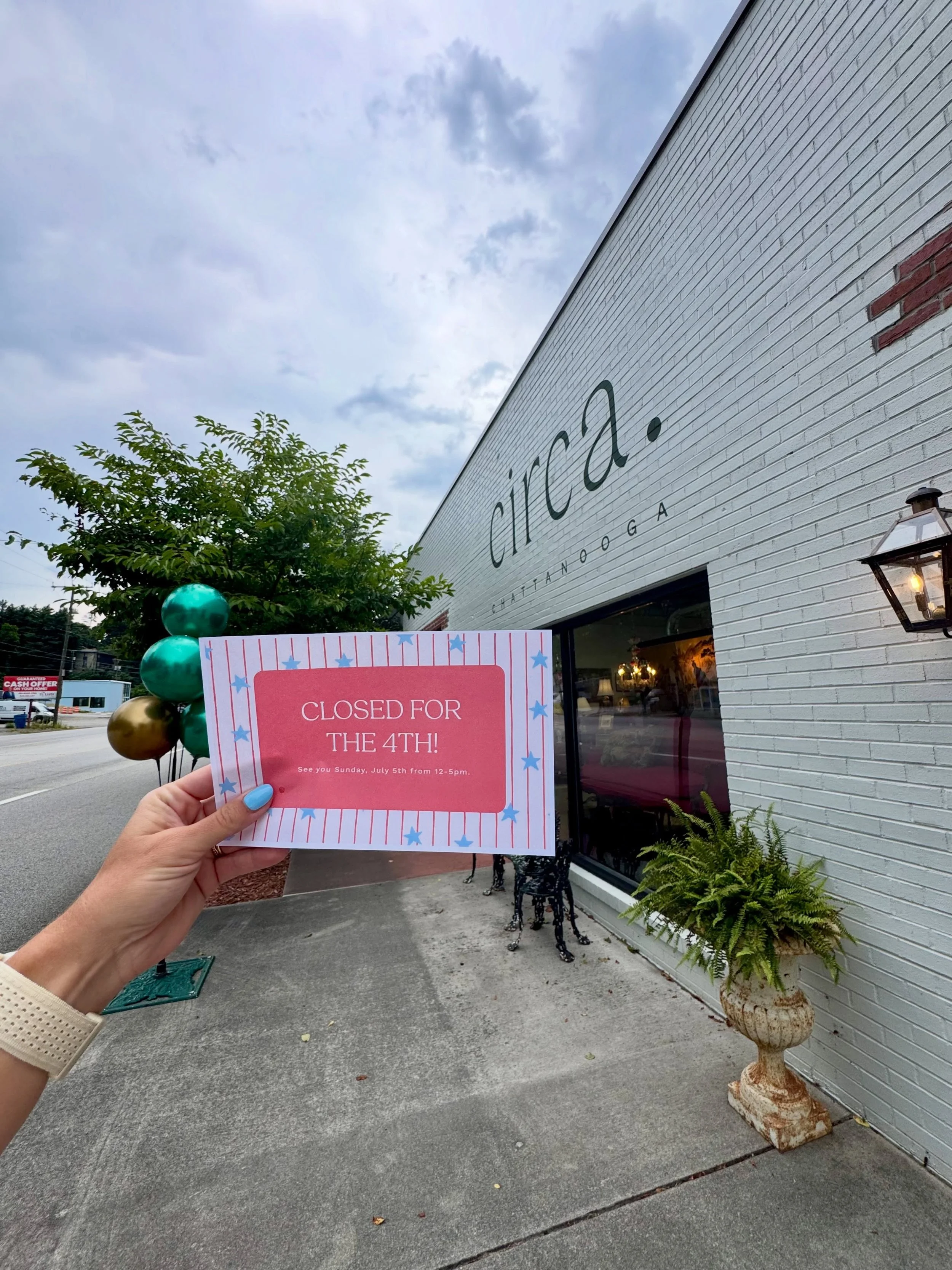 Happy 4th of July weekend 🇺🇸✨ Circa will be closed on July 4th but open on the 5th for shopping from 12 to 5 PM!

See you soon!

#4thWeekend #July4 #CircaChattanooga
