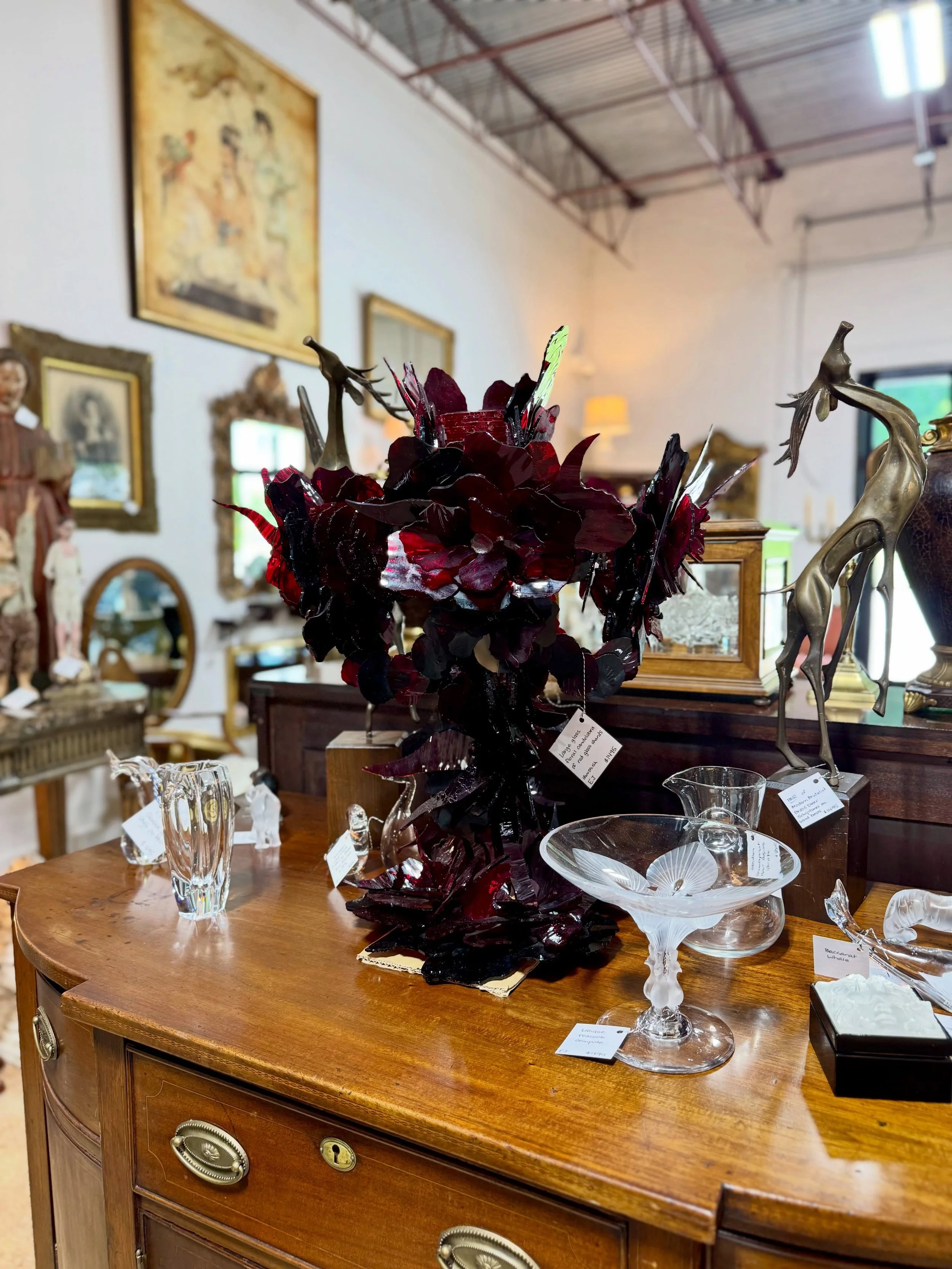 This piece is simply unreal, photos don&rsquo;t do it justice.

Large candelabra, made of red glass shards 🕯️Have you ever seen anything like it?! Let us know if you&rsquo;d like to learn more and we&rsquo;ll send you more information.

#Candelabra 