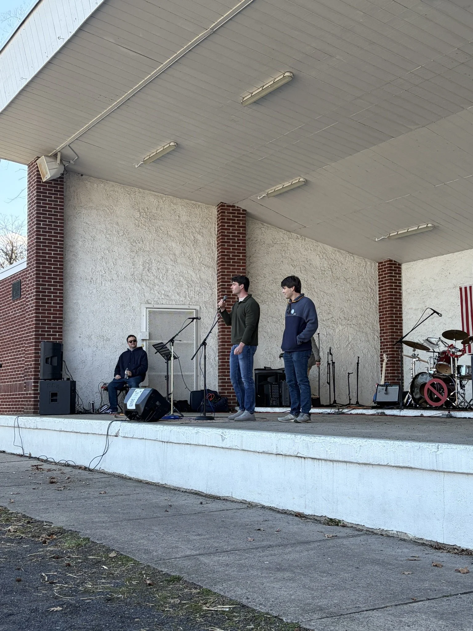 March 28, 2026: LVYD attends No Kings 3 in Bethlehem, PA. Vice President Aiden Gonzalez (L) and President Shad Yoder (R) address crowd.