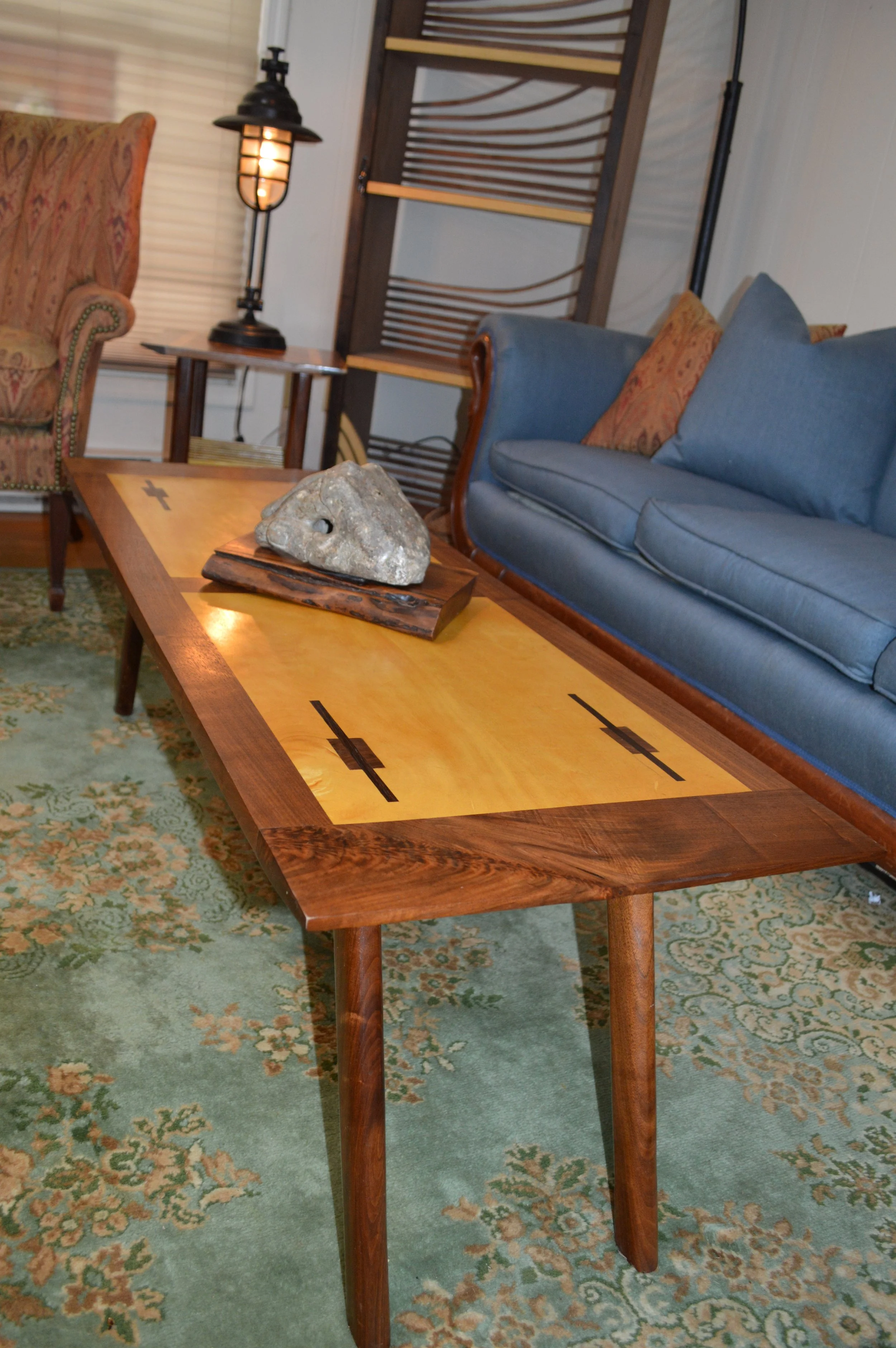 Yellowheart, Walnut, and Wenge Living Room Set