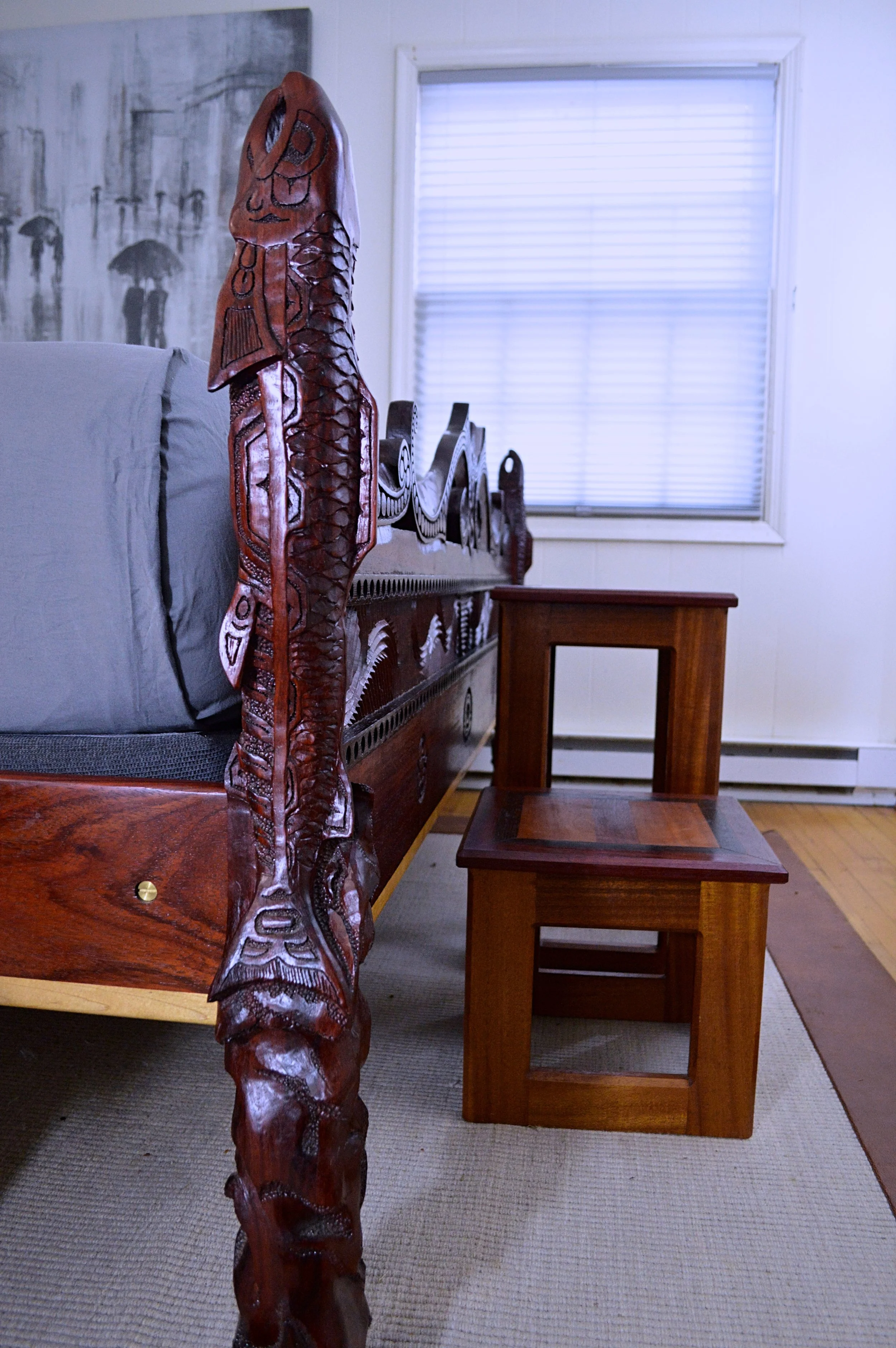 Paduak, Wenge, Jotoba, and Maple Bed Set