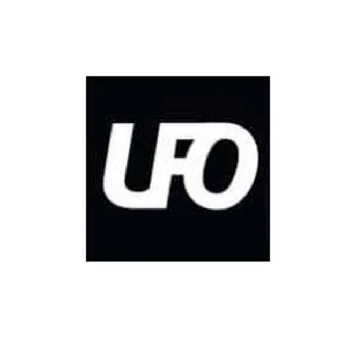 Logo noir avec le texte 'UO' en blanc.