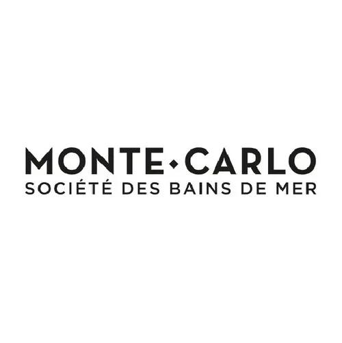 Logo avec le texte 'Monte Carlo Société des Bains de Mer' en noir sur fond blanc.
