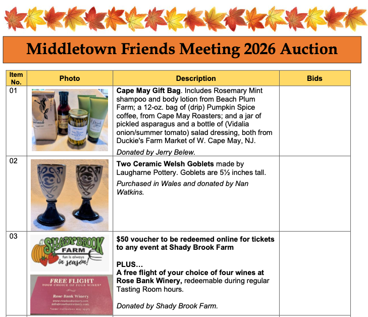 Annual Auction &amp; Pot Luck Supper