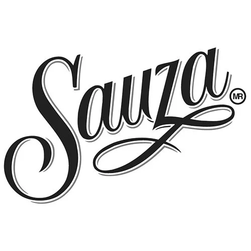 The image features a logo with the word "Sauza" in a stylish, cursive font, with a small "MR" in a circle next to it.
