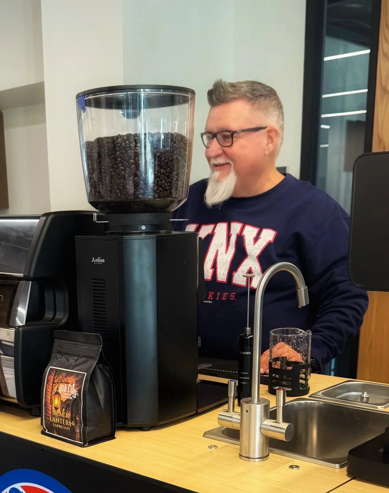 Professional mobile espresso cart by Old City Coffee Cart in Knoxville, serving specialty coffee and event coffee catering with high-end equipment.