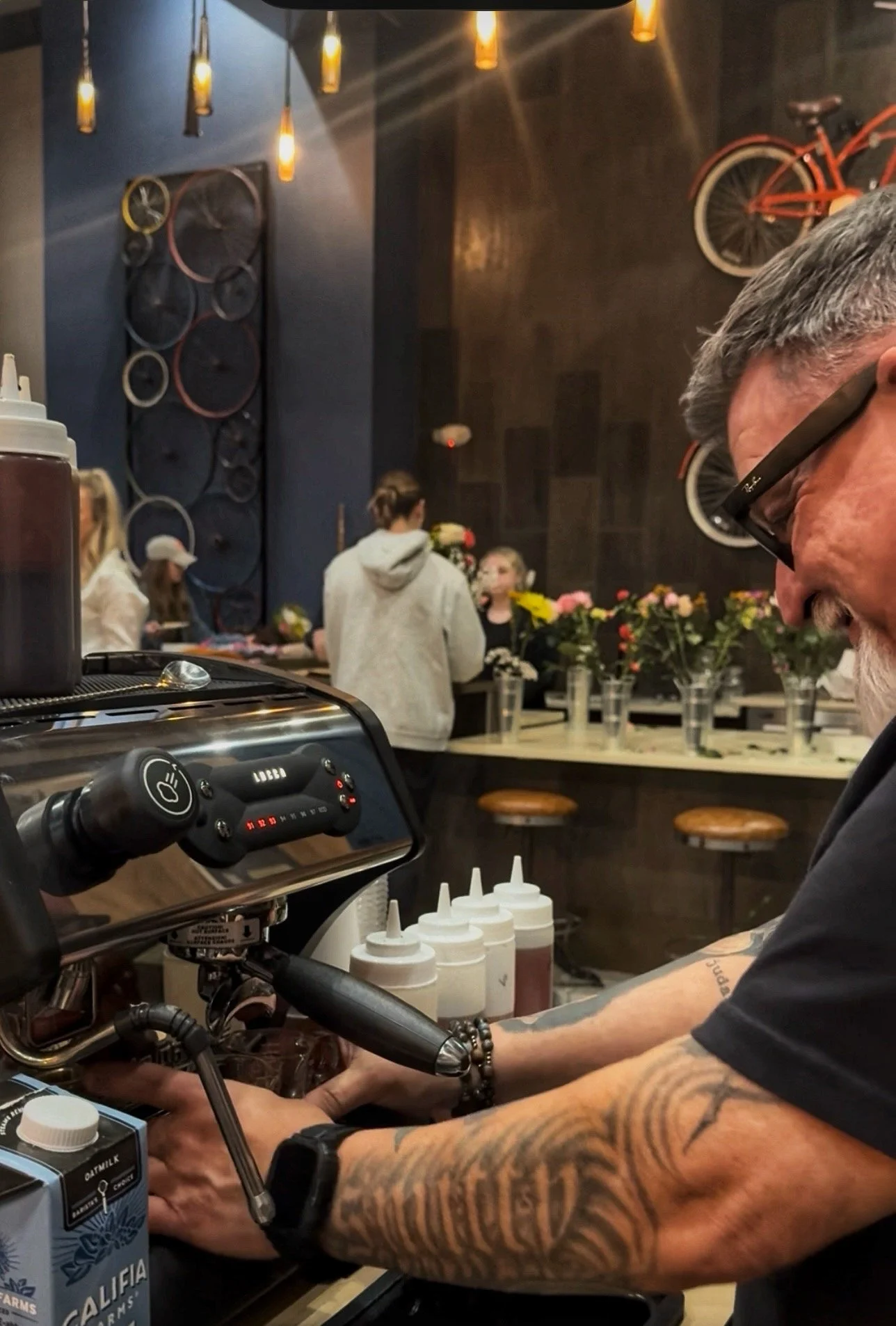 Old City Coffee mobile espresso cart preparing espresso drinks at an event in Knoxville Tennessee
