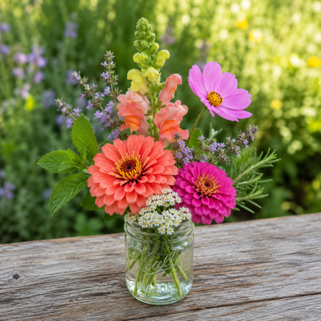 Local-Blooms' Mini Mason Jar Bouquet