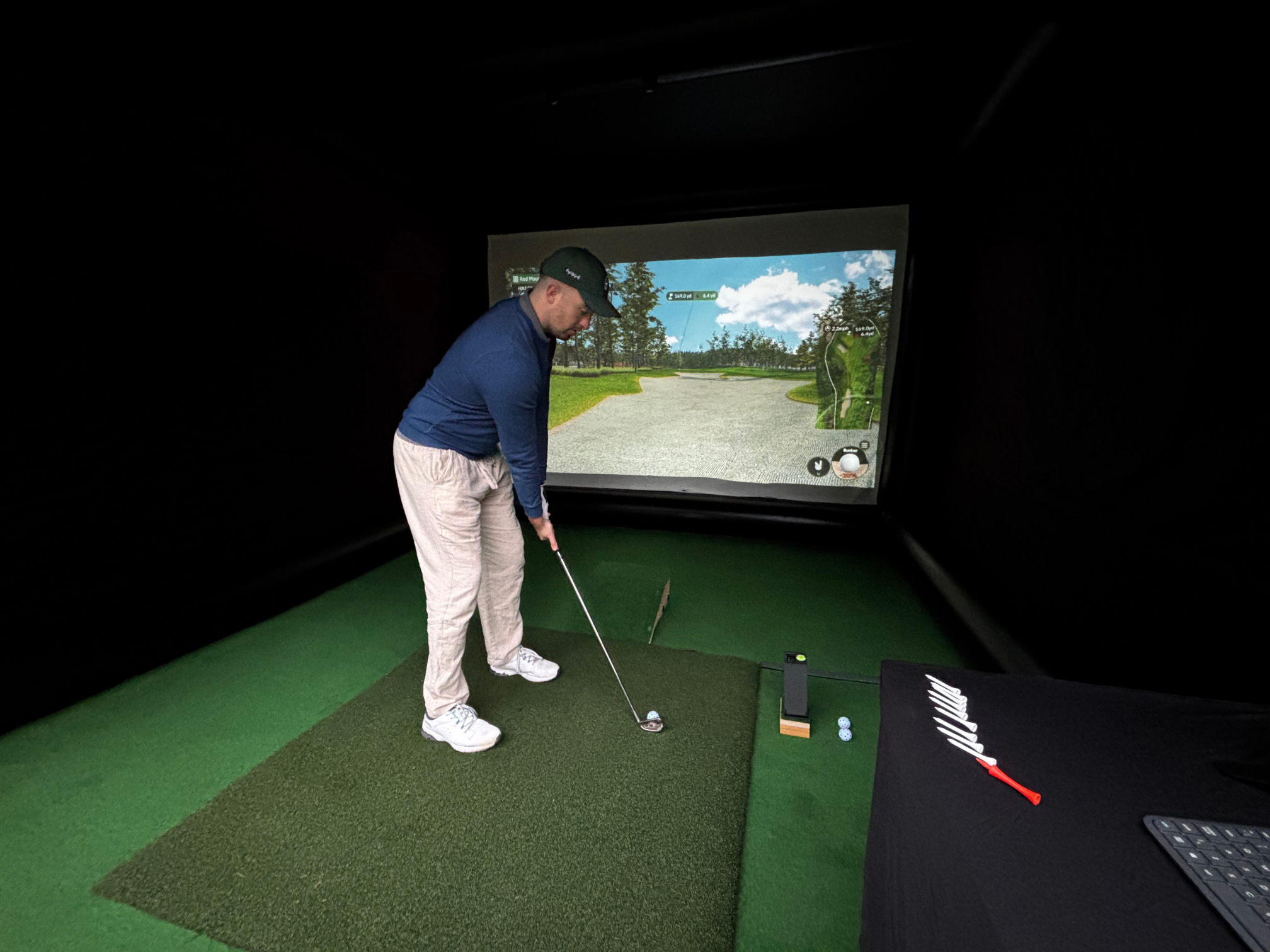 Golfer about to take shot