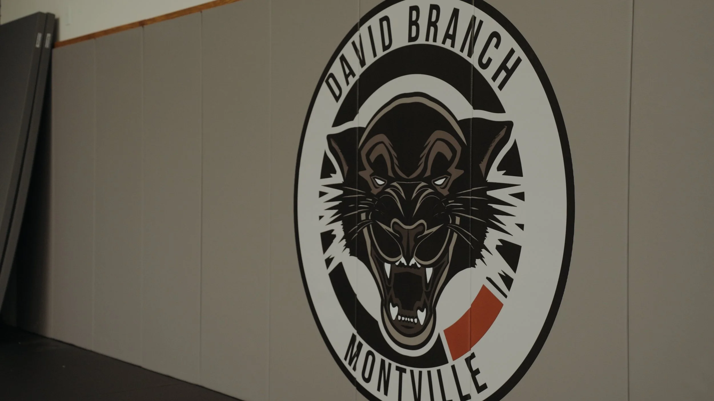 David Branch Jiu Jitsu Montville logo inside Brazilian Jiu Jitsu academy in Montville NJ