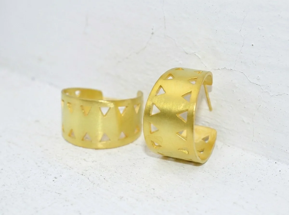 Silver Wide Hoop Earrings