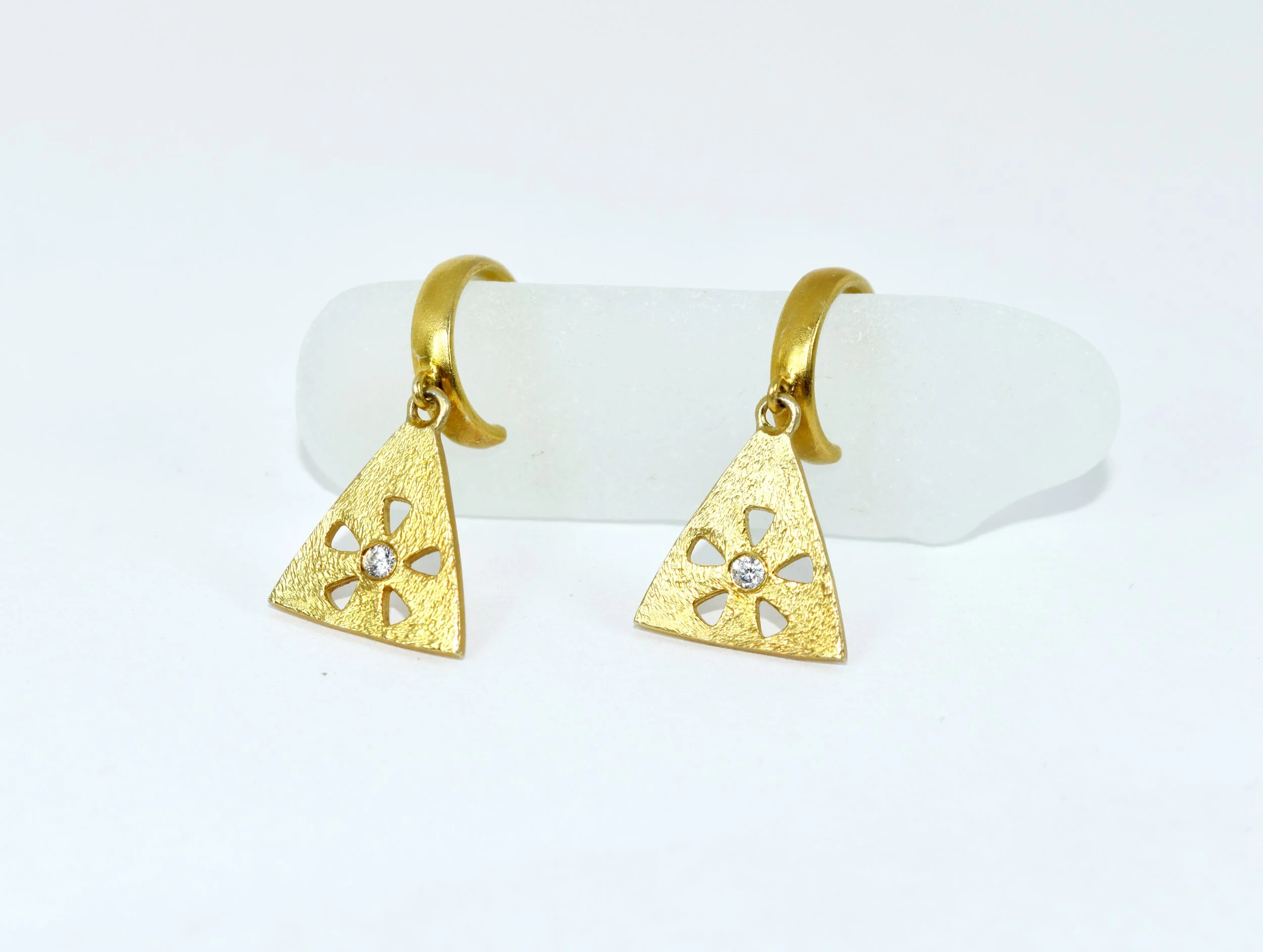 Triangle Drop Hoop Earrings
