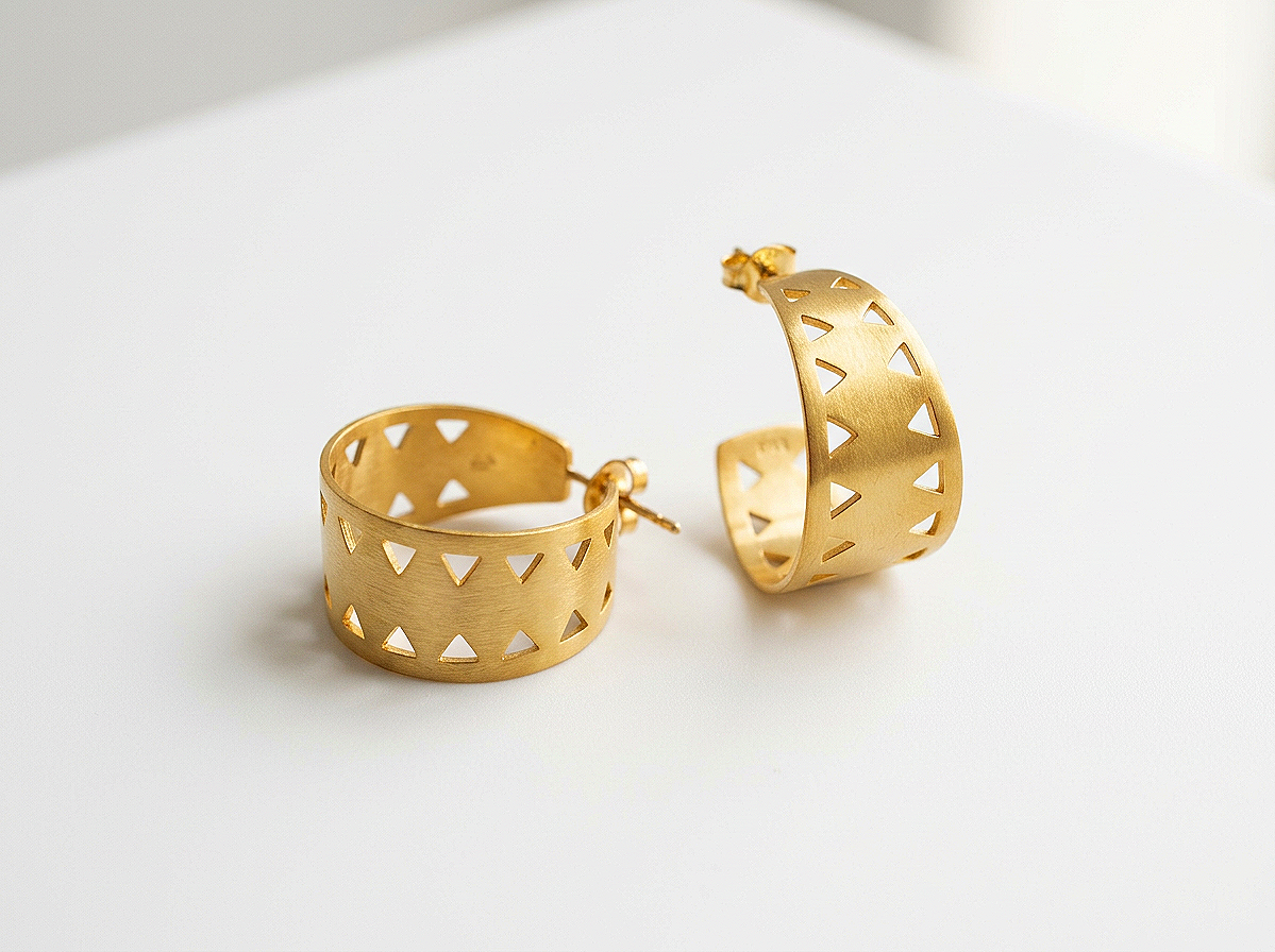 Silver Wide Hoop Earrings