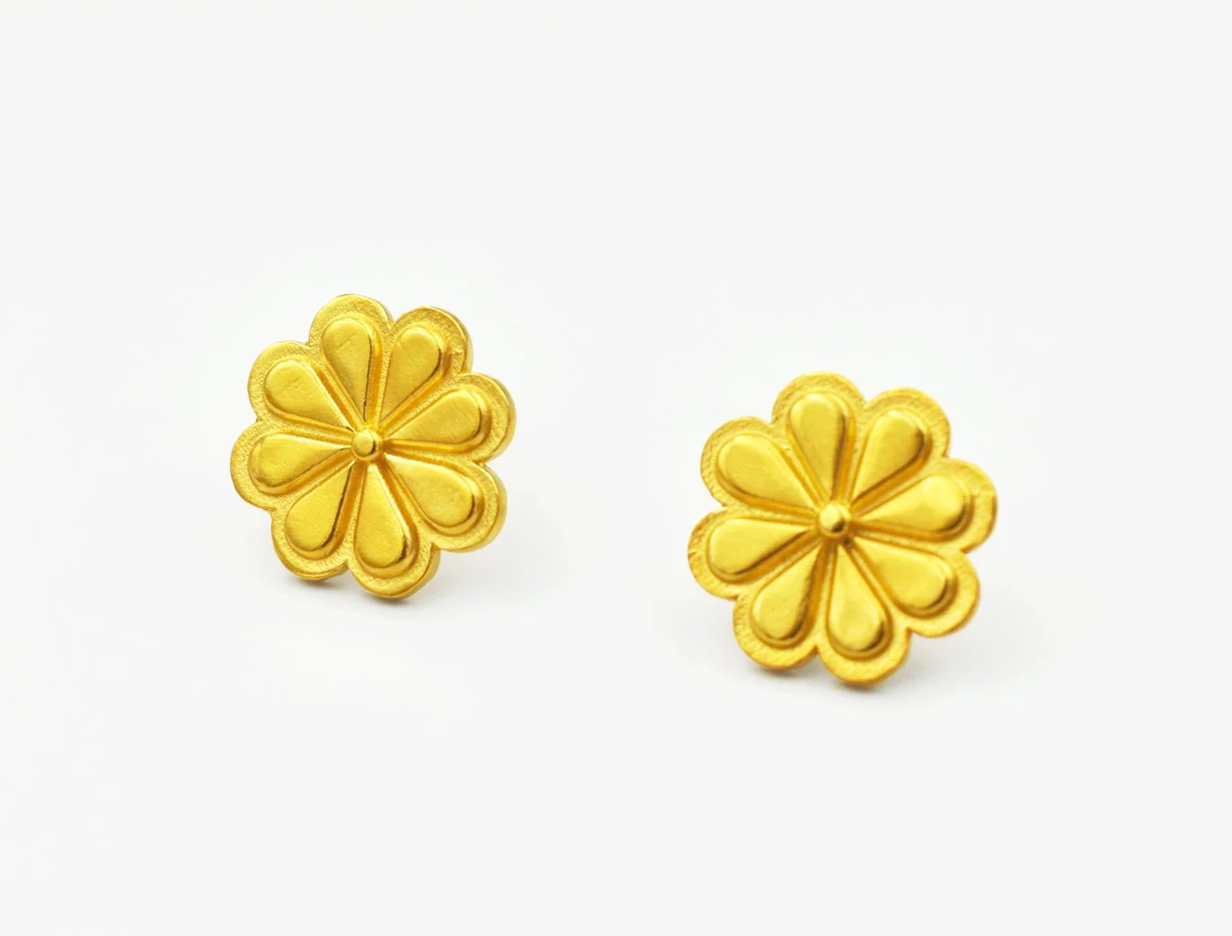 Sterling Silver 925 Flower Stud Earrings