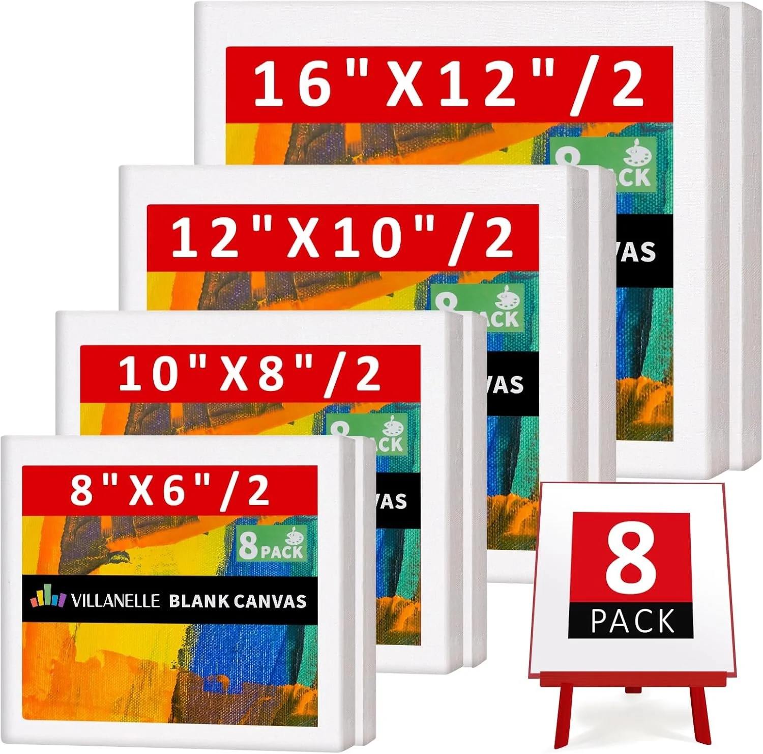 Stretched Canvas - 6x8  8x10 10x12 12x16 - Set of 8  $13.99