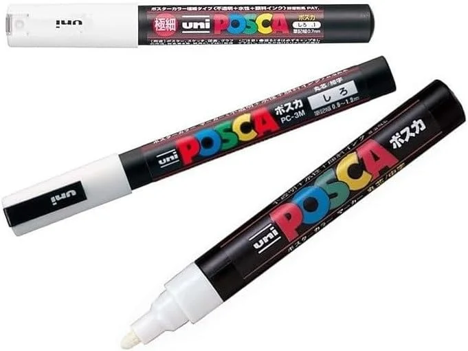 Uni Posca white markers set - 3 kind of Paint Marker Pen - Extra Fine / Fine / Medium (total 3 pens) $9.78