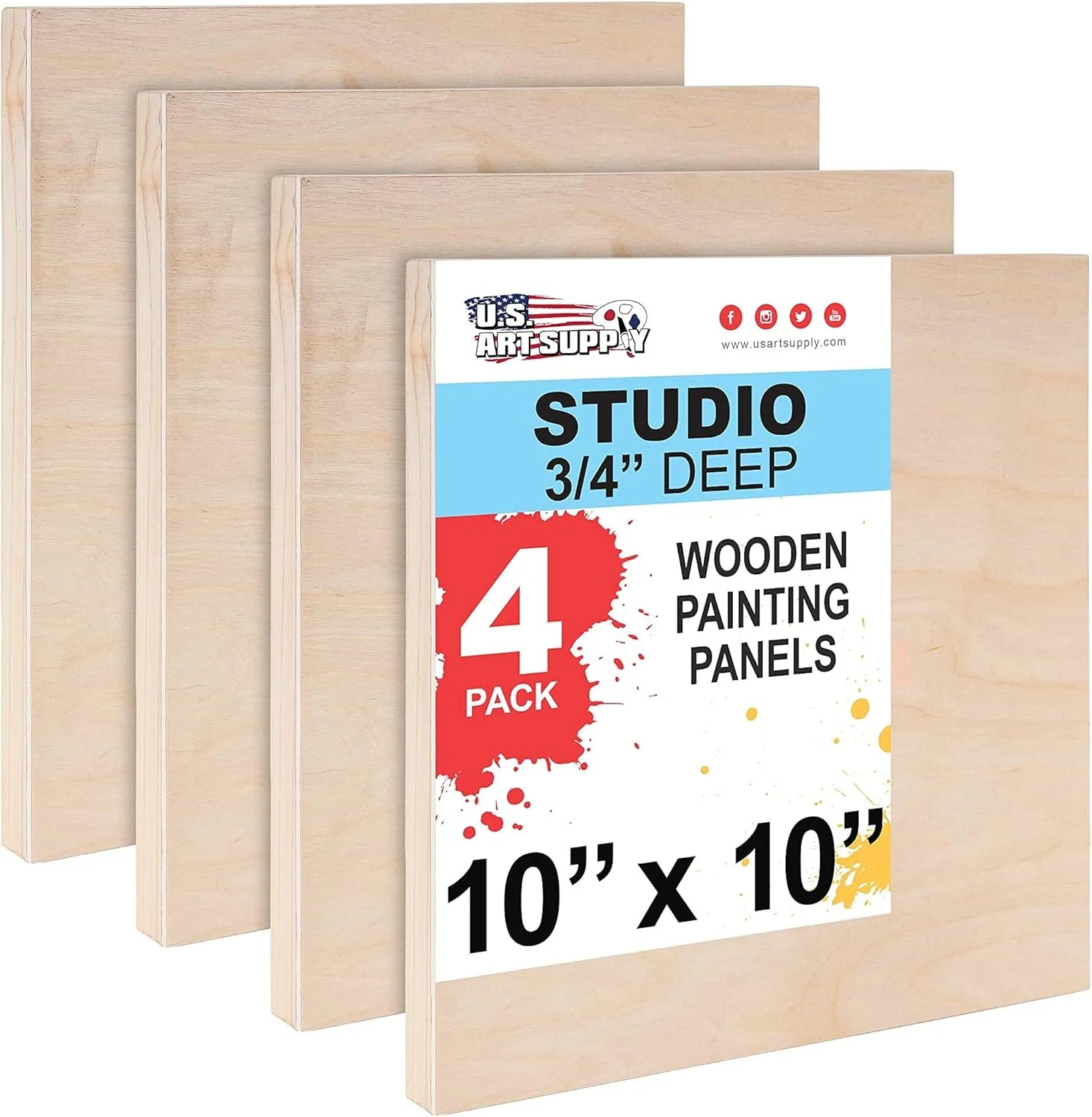 Cradled Wood Panels - 3 Pce