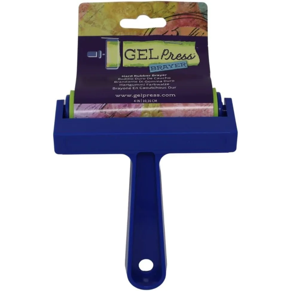 Gel Press Rubber Brayer - for printmaking, Scrapbooking, Mixed Media Art & More - 4 Inches, Blue & Green   $8.99
