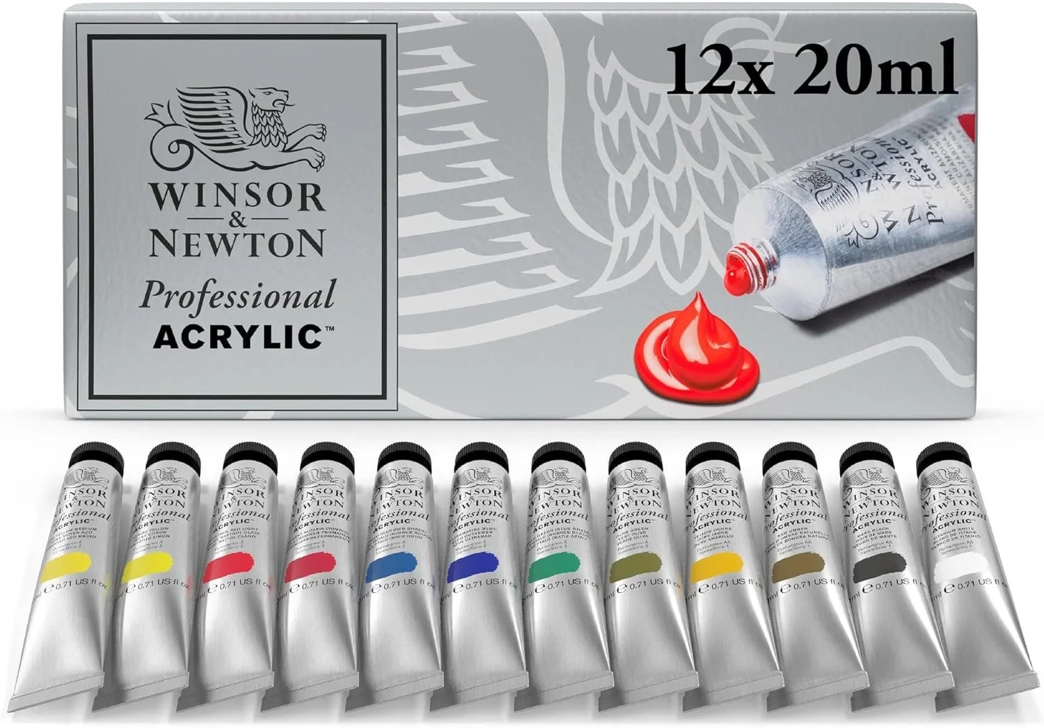 Winsor & Newton Artists' Acrylic Color 12-Tube Set, 20ml   $56.87