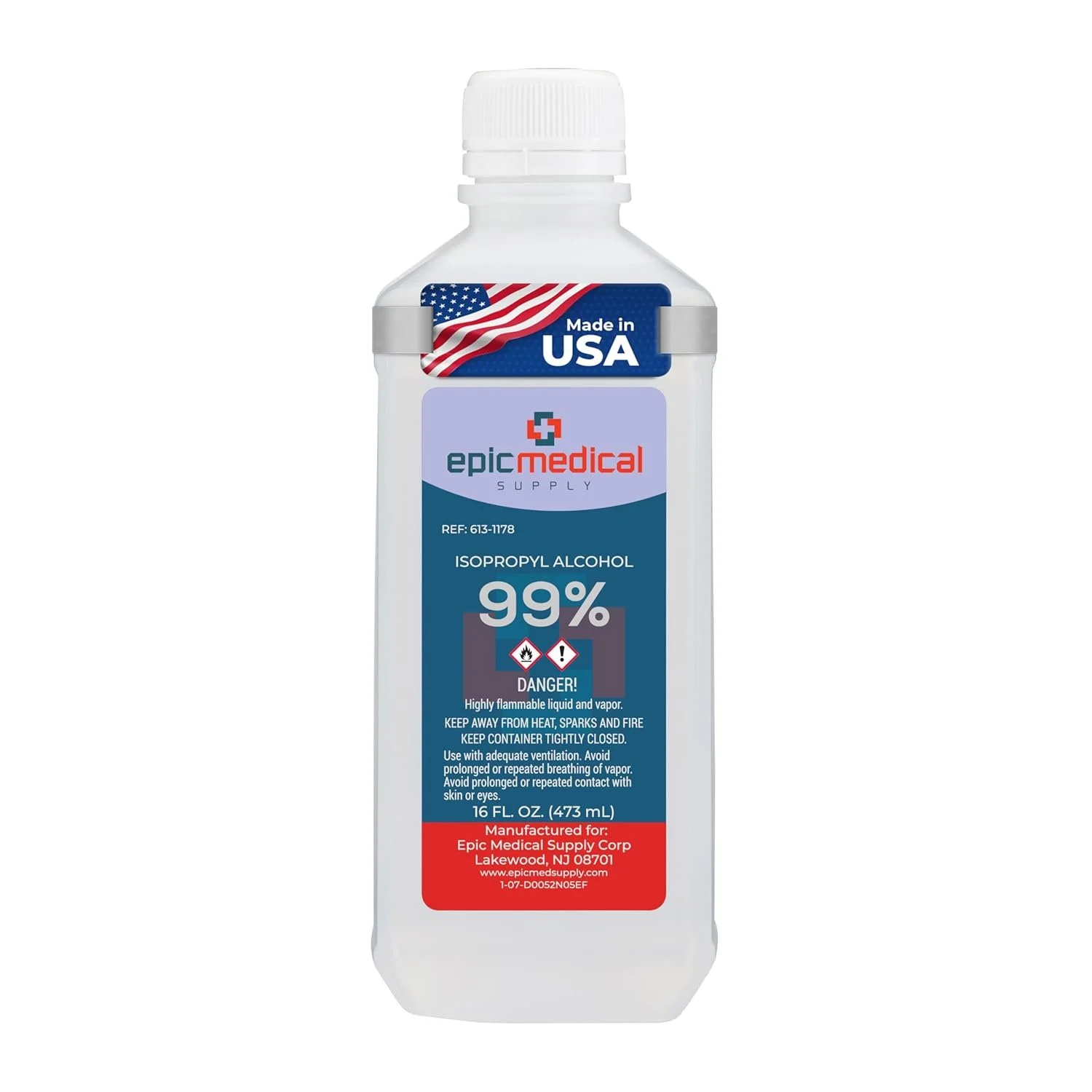 99% Percent Isopropyl Alcohol, Rubbing Alcohol - Multipurpose 16 oz. Bottle  $11.99