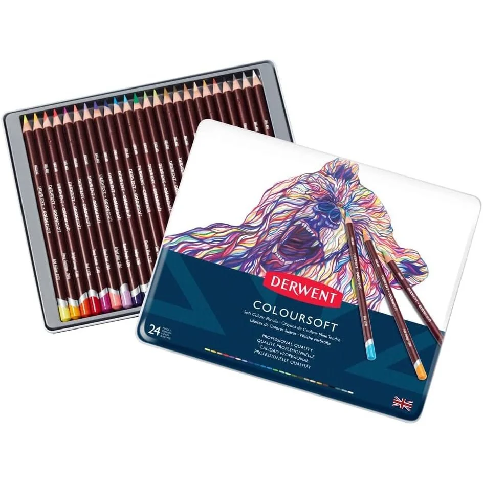 Derwent Colorsoft Pencils, 4mm Core, Metal Tin, 24 Count 46.48 / 36 Count $66.09 / 72 Count $123.00