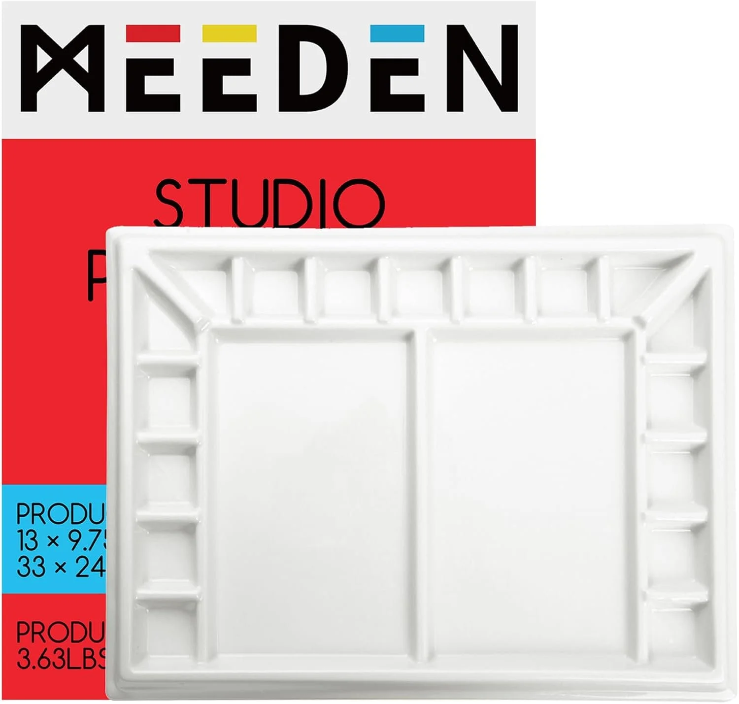 MEEDEN Ceramic Watercolor Palette：13 x 9.8 inch - Art Mixing Tray for Gouache, Watercolor, Acrylic Painting     $36.95