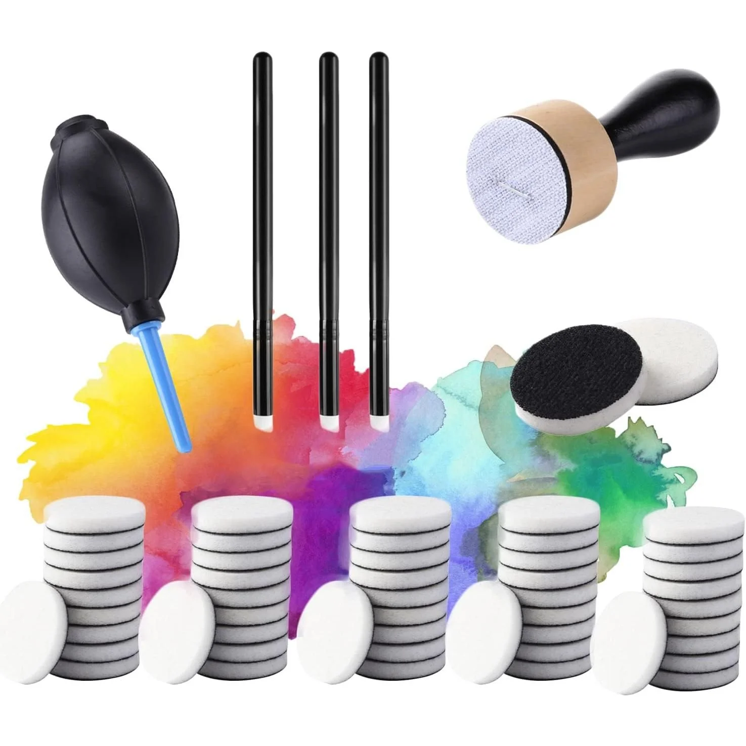 Ink Blower Applicator Tool Set Alcohol Ink -  Detailed Ink Blending Brushes, Ink Paints Mixing Blending Tool  $9.99