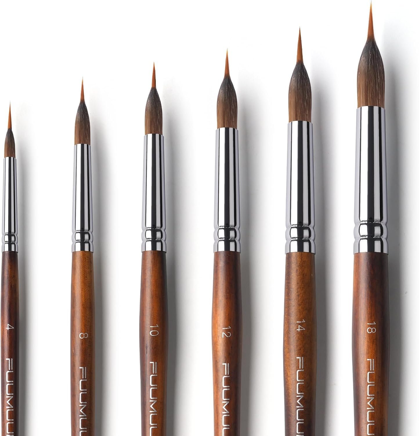 Fuumuui 6 Pcs Extended Needle Point Brushes Synthetic Extra Long Pinhead Brush with Sable Body  $33.98