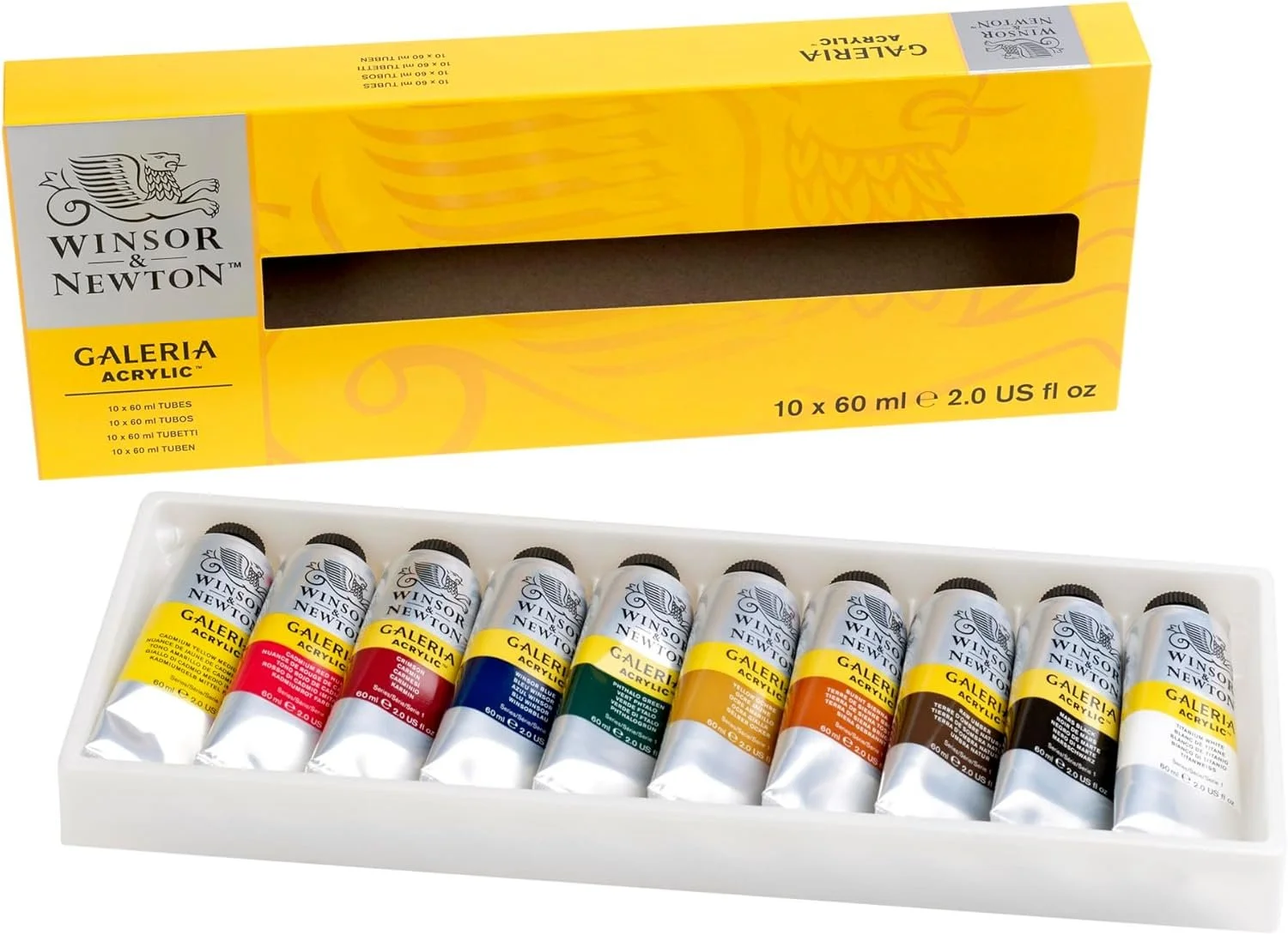 Winsor & Newton Galeria (Student Grade) Acrylic Paint, Tube Paint Set - 10 x 60ml (2-oz) $33.91 