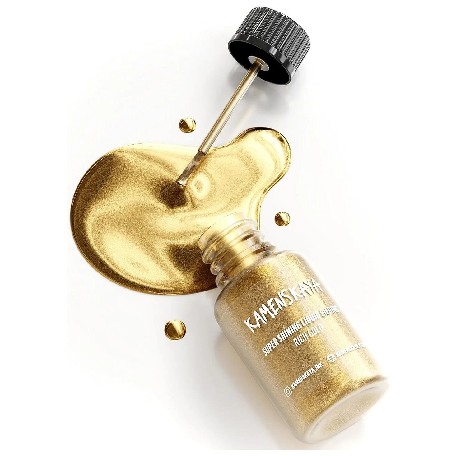 Liquid Gold Leaf Paint - Alcohol Based Fast Drying Rich Gold Liquid Leaf, 0.68 fl oz (20 ml)   $9.99