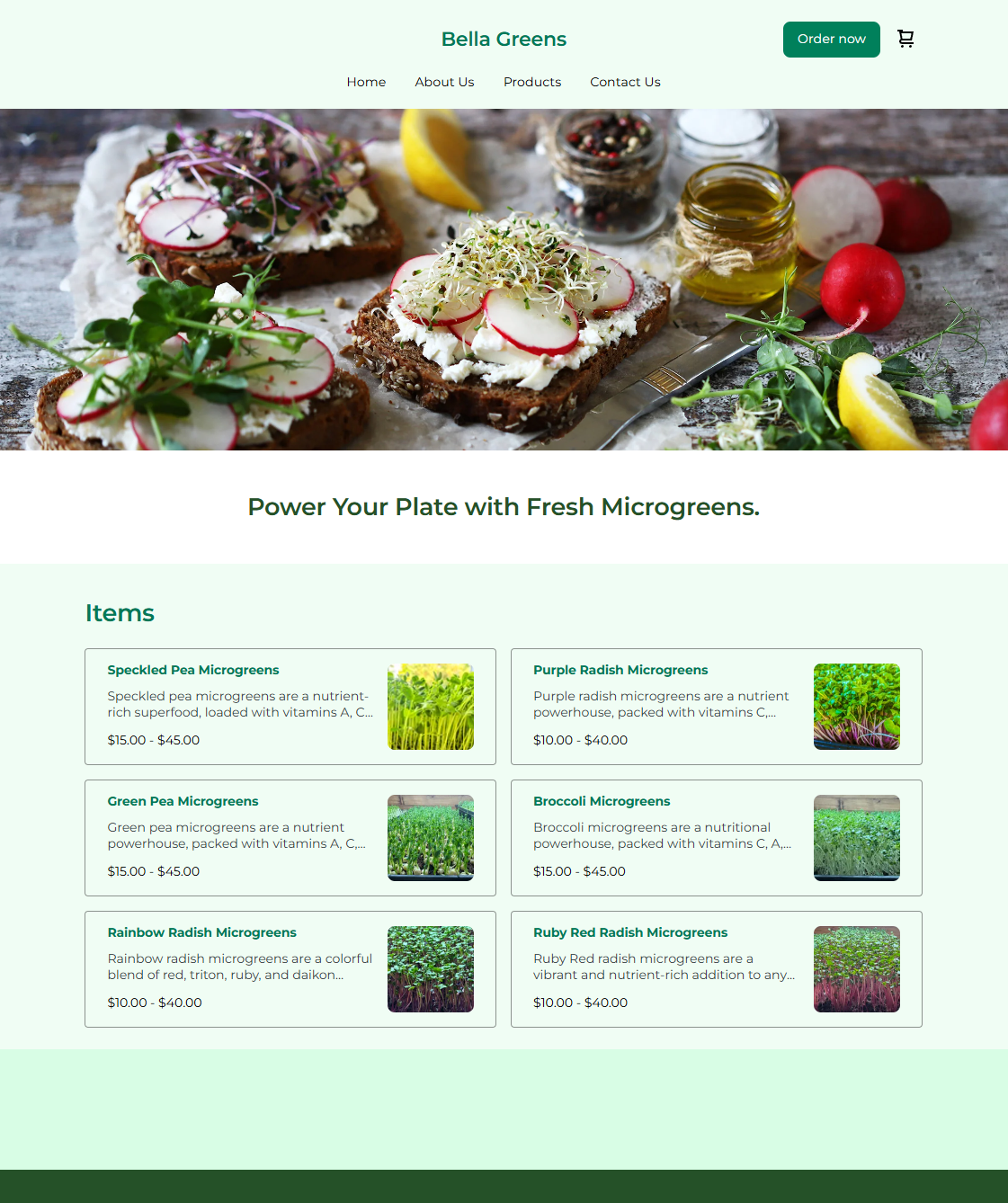 Website Design - Product Selection